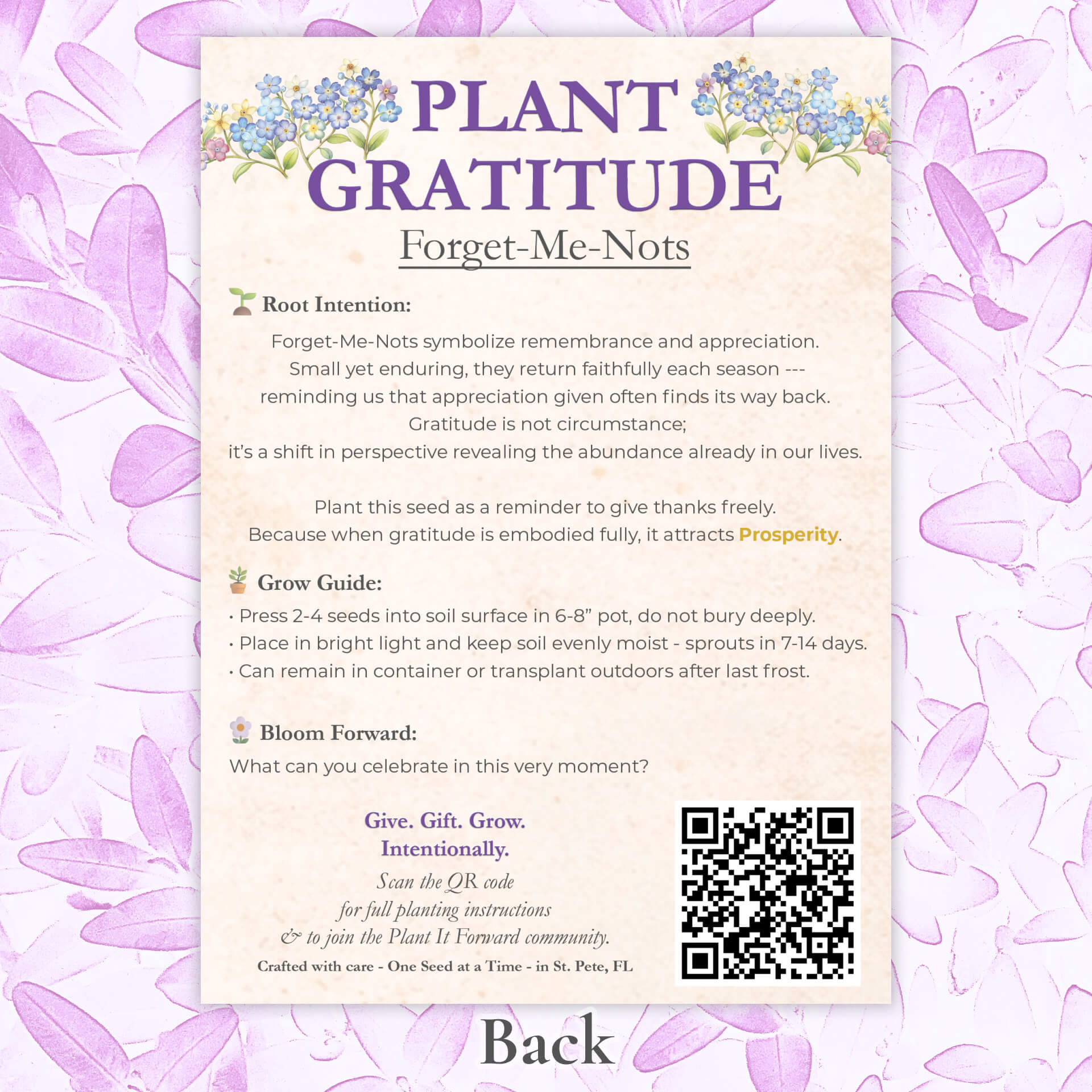 Plant Gratitude - Card Back